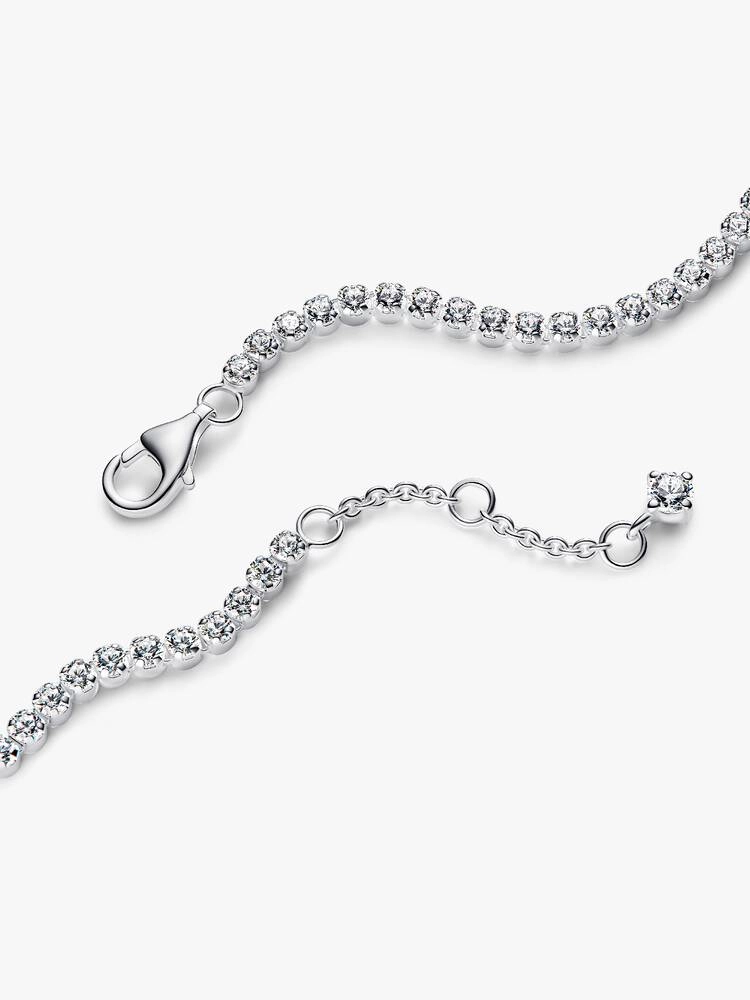 Sterling silver tennis bracelet with clear cubic z