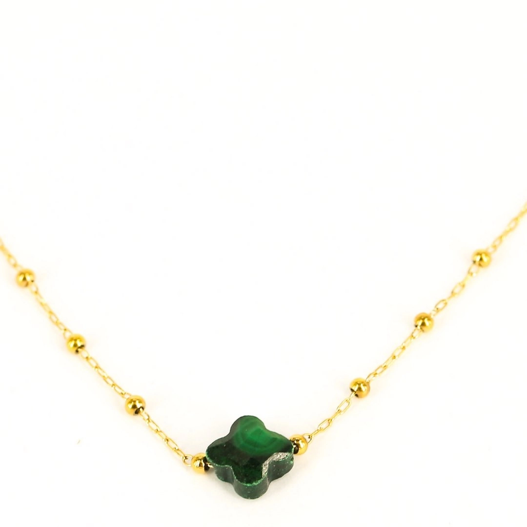 Zag Bijoux Surgical Stainless Steel Necklace / SNS7970-01GRN