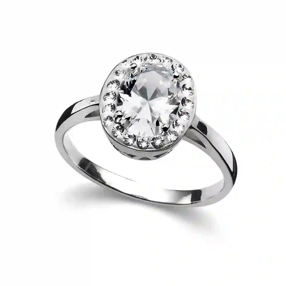 Ring Pure 925AG rhod. crystal L /63210L
