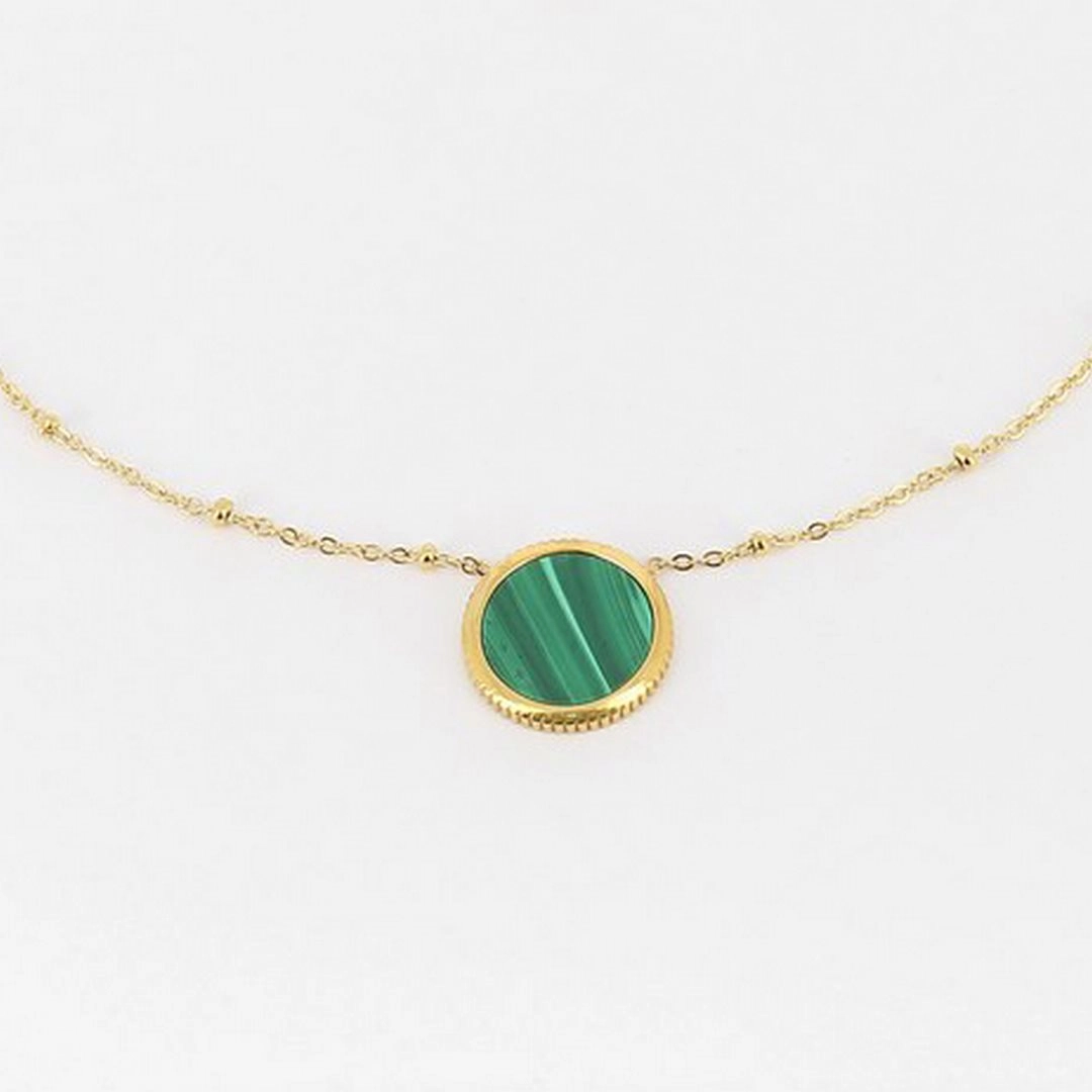 Zag Bijoux Surgical Stainless Steel Necklace / SNS18338-01GRN