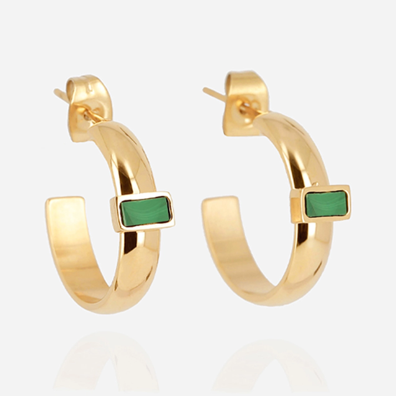 Zag Bijoux Surgical Stainless Steel Earring / SEC21811-01GRN