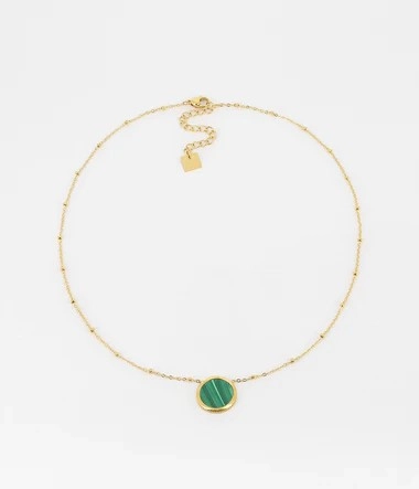 Zag Bijoux Surgical Stainless Steel Necklace / SNS18338-01GRN