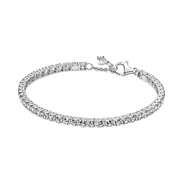 Sterling silver bracelet with clear cubic zirconia