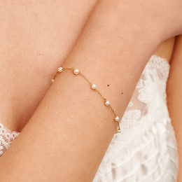 18KT YELLOW GOLD BRACELET PEARLS