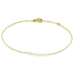 18KT YELLOW GOLD BRACELET - PEARLS