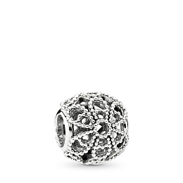 Openwork roses silver charm