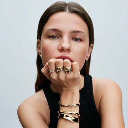 PANDORA Gold Plated metal blend Ring / 163264C00-54