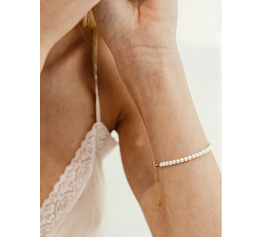 18KT YELLOW GOLD BRACELET PEARLS