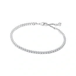 Sterling silver tennis bracelet with clear cubic z