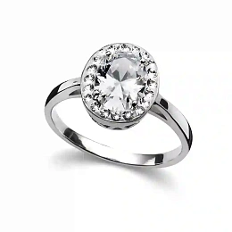 Ring Pure 925AG rhod. crystal L /63210L