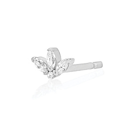 Cubic Zirconia Lothus Tragus Piercing with Screw Closure