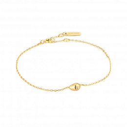 Gold Pebble Sparkle Chain Bracelet　