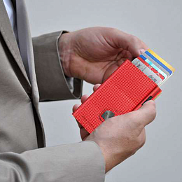 Wallet CLICK & SLIDE Rhombus Coral/Red
