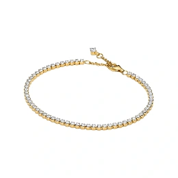 14k gold-plated tennis bracelet with clear cubic z