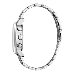 ESPRIT Men Watch, Silver Color Case, Black Dial, Stainless Steel Metal Bracelet, 3 Hands Date, 5 ATM
