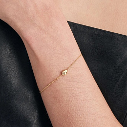 Gold Pebble Sparkle Chain Bracelet　