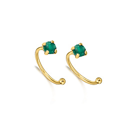 18 KT YELLOW GOLD EARRINGS EMERALD