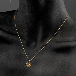 18KT Y.GOLD NECKLACE 0.005 C - LEO