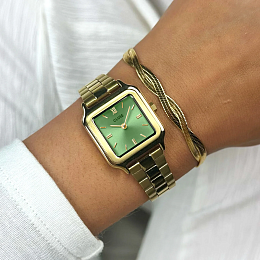 Gracieuse Petite Watch Steel, Light Green, Gold Co