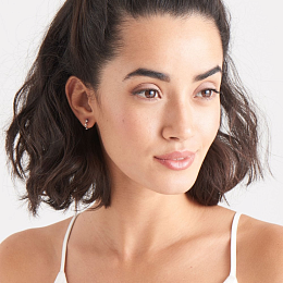 Silver Sparkle Huggie Hoops/E023-01H